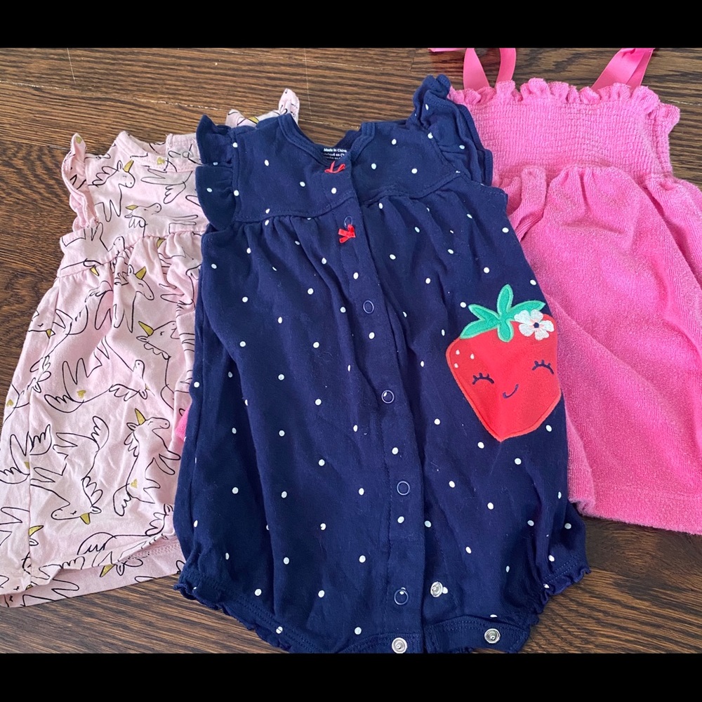 Trio 2 dresses and 1 romper